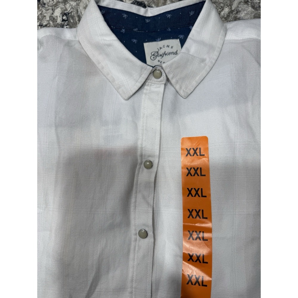 Jachs Girlfriend Ladie's Flannel Shirt Super Soft White Size XXL NEW 2XL